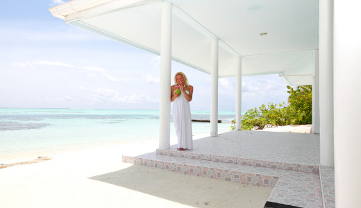 tropic woman on the veranda