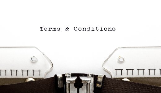 Terms & Conditions written on an old typewriter