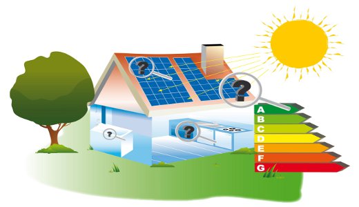 Photovoltaic panels installed on a house roof for renewable energy